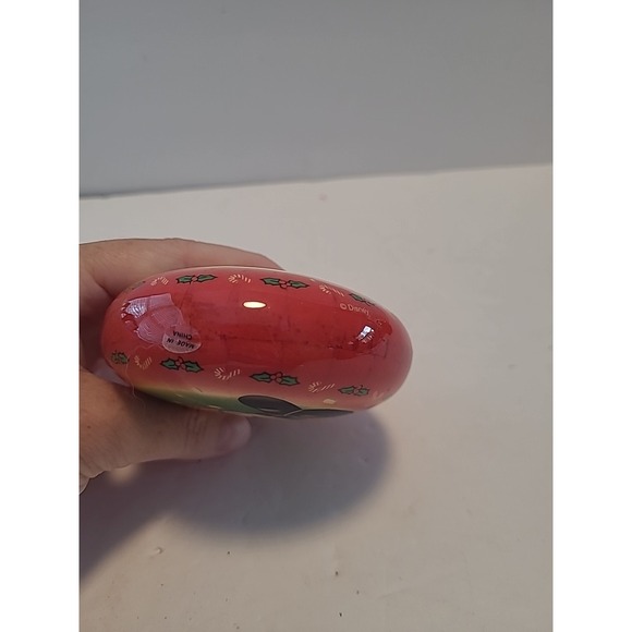 Vintage Santa Mickey Mouse Christmas Ornament Round Red Polka Dot Bow - Picture 4 of 4